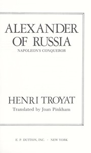 Cover of Alexandre Ier by Henri Troyat