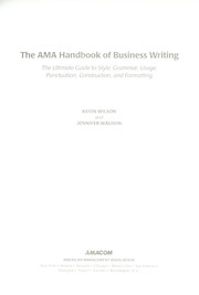Cover of AMA handbook of business writing by K. Wilson