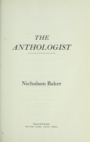 Cover of The anthologist by Nicholson Baker