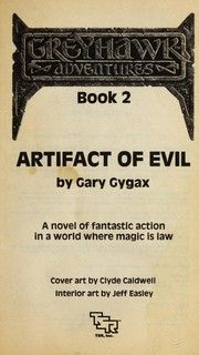 Cover of Artifact of evil by Gary Gygax