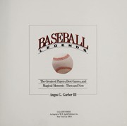 Cover of Baseball legends by Angus G. Garber