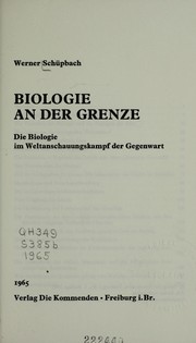 Front cover of Biologie an der Grenze by Werner Schüpbach