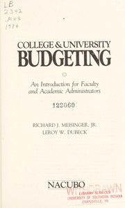 Front cover of College & university budgeting by Richard J. Meisinger