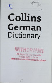 Cover of Collins beginner's German dictionary by Horst Kopleck