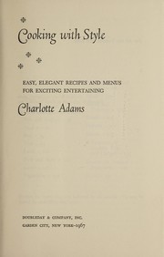 Cover of Cooking with style by Charlotte Adams