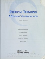 Cover of Critical thinking : a student's introduction by Gregory Bassham