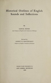 Front cover of Historical outlines of English sounds and inflections by Moore, Samuel