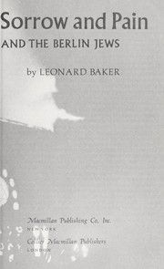 Front cover of Days of sorrow and pain by Leonard Baker
