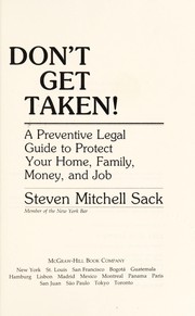 Cover of Don't get taken! by Steven Mitchell Sack