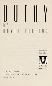 Cover of Dufay by David Fallows