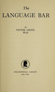 Cover of The language bar by Victor Grove