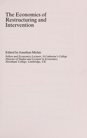 Front cover of The Economics of restructuring and intervention by Jonathan Michie