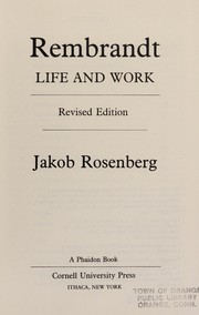 Front cover of Rembrandt Life and Work by Jakob Rosenberg