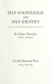 Cover of Self-knowledge and self-identity by Sydney Shoemaker