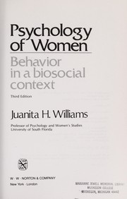 Front cover of Psychology of Women by Juanita H. Williams