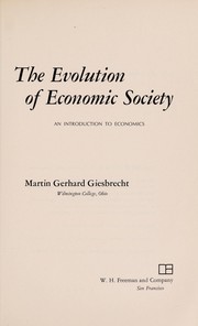 Cover of The evolution of economic society by Martin Gerhard Giesbrecht