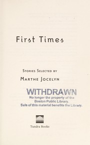 Cover of First times : stories by Marthe Jocelyn