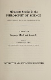 Cover of Language, mind, and knowledge by Keith Gunderson