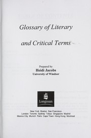 Front cover of Glossary of literary and critical terms by Unknown