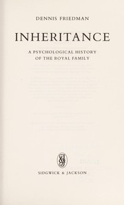 Cover of Inheritance by Dennis Friedman