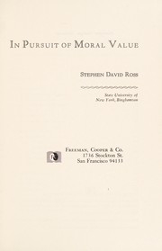 Cover of In pursuit of moral value by Stephen David Ross