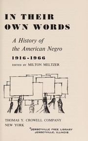 Front cover of In Their Own Words by Milton Meltzer