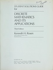 Front cover of Student Solutions Guide for Discrete Mathematics and Its Applications by Kenneth H. Rosen