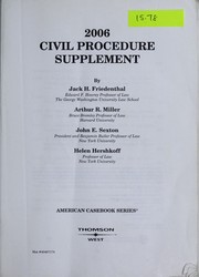 Cover of 2006 civil procedure supplement by Jack H. Friedenthal
