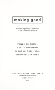 Cover of Making good by Wendy Fischman