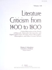 Cover of Literature criticism from 1400 to 1800 by Gale Group