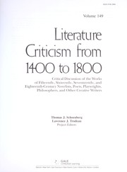Front cover of Literature criticism from 1400 to 1800 by Gale Group