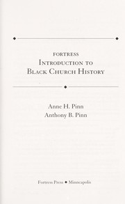 Front cover of Fortress introduction to Black church history by Anne H. Pinn