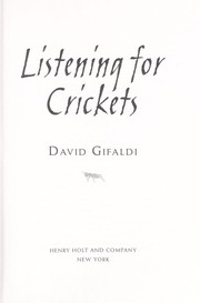 Cover of Listening for crickets by David Gifaldi
