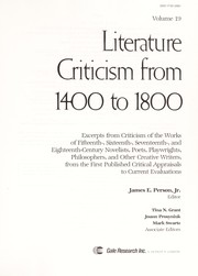 Cover of Literature criticism from 1400 to 1800 by James E. Person