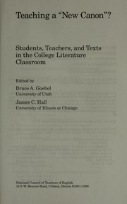 Cover of Teaching a "New Canon"? by Bruce A. Goebel