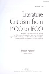 Cover of Literature criticism from 1400 to 1800 by Thomas J. Schoenberg