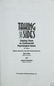 Front cover of Taking sides by Brent Slife