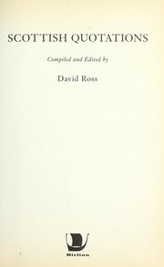 Cover of Scottish quotations by David Ross