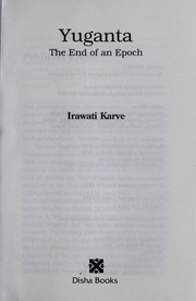 Front cover of Yuganta by Karve, Irawati Karmarkar