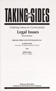 Cover of Taking sides by M. Ethan Katsh