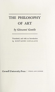 Cover of Filosofia dell'arte by Giovanni Gentile