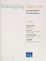 Cover of Managing the law by Mitchell McInnes