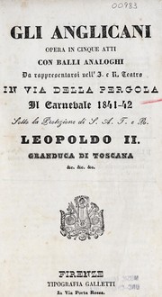 Cover of Gli anglicani by Eugène Scribe
