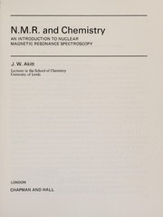 Cover of NMR and chemistry by J. W. Akitt