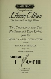 Front cover of Masterplots; comprehensive library edition: two thousand and ten plot stories and essay reviews from the world's fine literature by Frank N. Magill