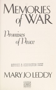 Front cover of Memories of War Promises of Peace by Mary Leddy