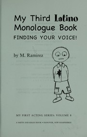 Cover of My third Latino monologue book by M. Ramirez