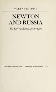 Front cover of Newton and Russia by Valentin Boss