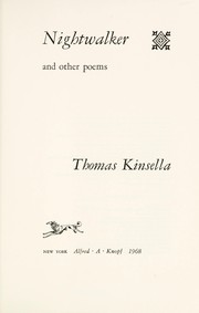 Front cover of Nightwalker, and other poems by Thomas Kinsella