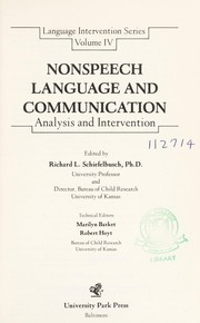 Front cover of Nonspeech language and communication by Nonspeech Language Conference (1977 Gulf Shores, Ala.)